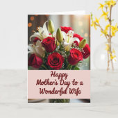 Stippen Bloemen Rozen Moederdagkaart Kaart (Gele Bloem)