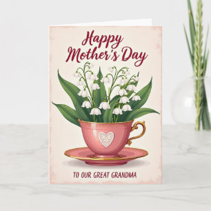 Stippen Bloemen Thee Moederdag Kaart