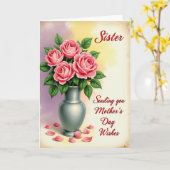 Stippen Bloemrozen Kaart (Gele Bloem)