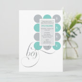 Stippen Boy Aangepaste Baby shower Uitnodiging (Staand voorkant)