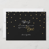 Stippen BRIDESMAID KAART Confetti Black & Gold Foi (Achterkant)
