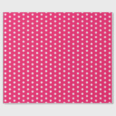 Stippen Cadeaupapier Wit en Heet Roze (Vlak)