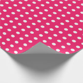 Stippen Cadeaupapier Wit en Heet Roze (Hoek)