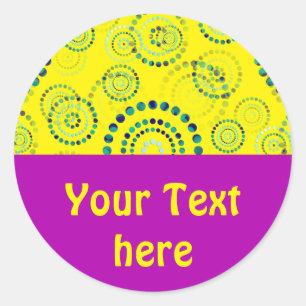 Stippen Circle Power Flowers II + uw backgr. en id Ronde Sticker