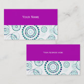 Stippen Circle Power Flowers II + uw backgr. en id Visitekaartje (Voorkant / Achterkant)