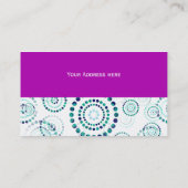 Stippen Circle Power Flowers II + uw backgr. en id Visitekaartje (Achterkant)