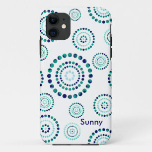 Stippen Circle Power Flowers + uw backgr. Case-Mate iPhone Case