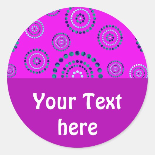 Stippen Circle Power Flowers + uw backgr. en ideeë Ronde Sticker (Voorkant)