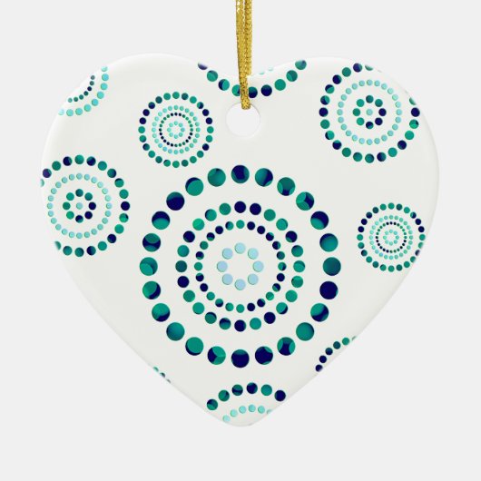 Stippen Circle Power Flowers + uw backgr. Keramisch Ornament (Voorkant)