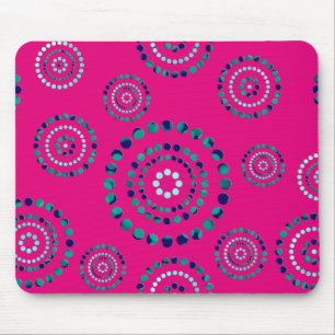 Stippen Circle Power Flowers + uw backgr. Muismat