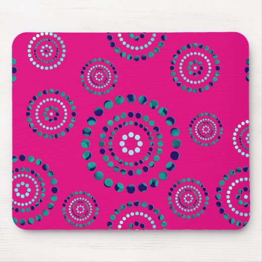 Stippen Circle Power Flowers + uw backgr. Muismat (Voorkant)