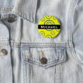 Stippen Circle Power Flowers + uw backgr. Ronde Button 5,7 Cm (In situ)