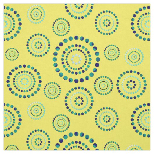 Stippen Circle Power Flowers + uw backgr. Stof (Swatch)