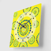 Stippen Circle Power Flowers + uw backgr. Vierkante Klok (Hoek)