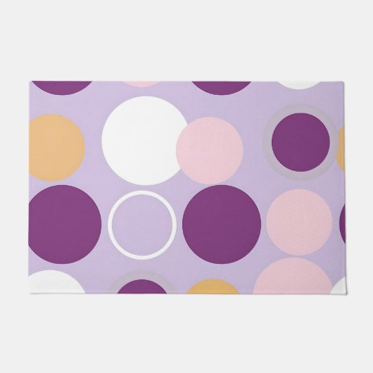 Stippen Cirkels Retro Modern Patroon Deurmat (Voorkant)