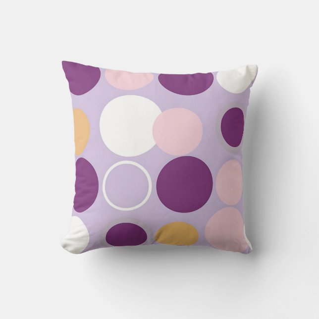 Stippen Cirkels Retro Modern Patroon Kussen (Voorkant)