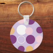 Stippen Cirkels Retro Modern Patroon Sleutelhanger (Voorkant)