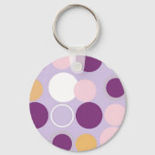 Stippen Cirkels Retro Modern Patroon Sleutelhanger (Achterkant)