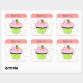 Stippen Cupcake Bedankt Vierkante Sticker (Vel)