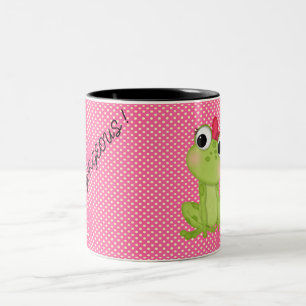 Stippen, Cute Froggy-Motivatiebericht Tweekleurige Koffiemok