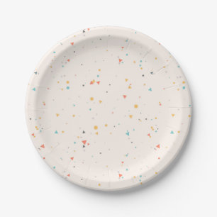 Stippen & Driehoek Confetti Patroon Papieren Bordje