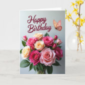 Stippen Elegante Roos Kaart (Gele Bloem)