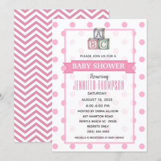 Stippen en Baby shower Chevron Kaart