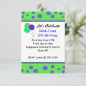 Stippen en ballonnen kaart (Staand voorkant)