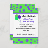 Stippen en ballonnen kaart (Voorkant / Achterkant)