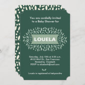 stippen en bladeren baby shower kaart (Voorkant / Achterkant)