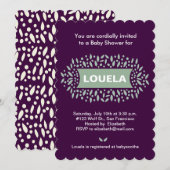 stippen en bladeren baby shower kaart (Voorkant / Achterkant)