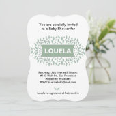 stippen en bladeren baby shower kaart (Staand voorkant)