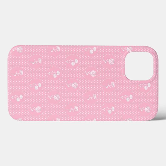 Stippen en bloemen Case-Mate iPhone case (Achterkant (horizontaal))
