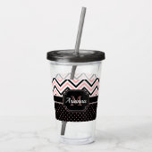 Stippen en Chevron Acryl Drinkbeker (Achterkant)