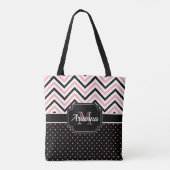 Stippen en Chevron Tote Bag (Achterkant)