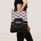 Stippen en Chevron Tote Bag (Dichtbij)