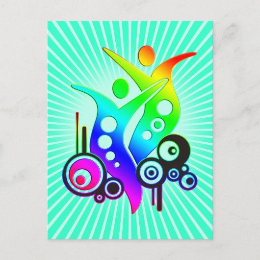 STIPPEN en cirkels met SWINGING Briefkaart (Voorkant)