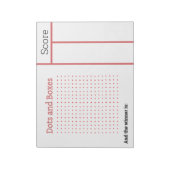 Stippen en dozen, potlood Game Score Pad Notitieblok (Linkerzijde)