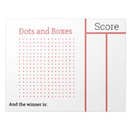Stippen en dozen, potlood Game Score Pad Notitieblok