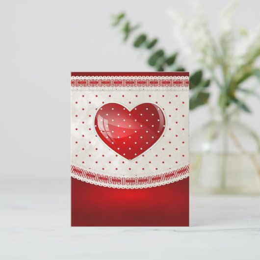 Stippen en harten briefkaart (Staand voorkant)