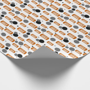 Stippen en Label van de hond, Oranje "Klasse" verb Cadeaupapier