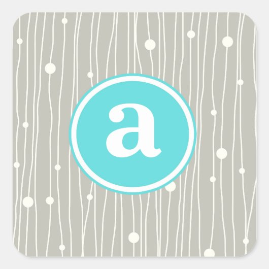Stippen en lijnen vierkante sticker (Voorkant)