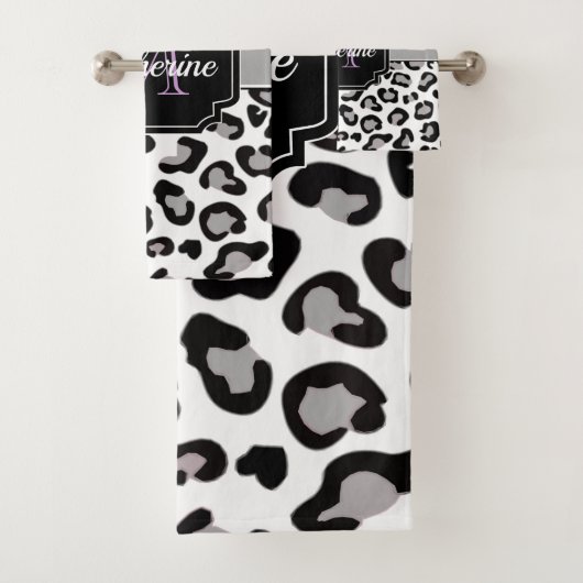 Stippen en luipaard afdrukken bad handdoek (Insitu)