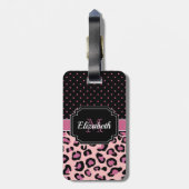 Stippen en luipaard afdrukken bagagelabel (Achterkant verticaal)