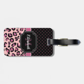 Stippen en luipaard afdrukken bagagelabel (Achterkant horizontaal)