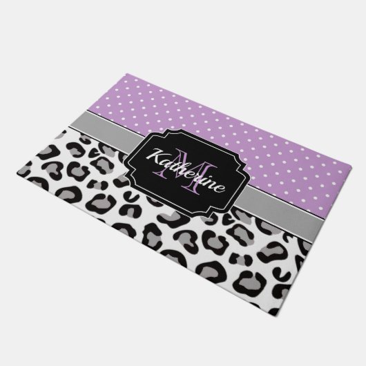 Stippen en luipaard afdrukken deurmat (Schuin)
