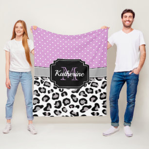 Stippen en luipaard afdrukken fleece deken