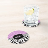 Stippen en luipaard afdrukken ronde kartonnen onderzetter (Insitu)