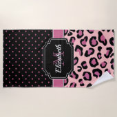 Stippen en luipaard afdrukken strandlaken (Voorkant)