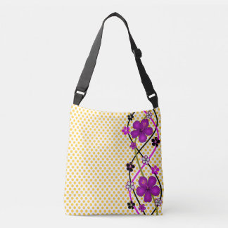 Stippen en Orchideeën Crossbody Tas